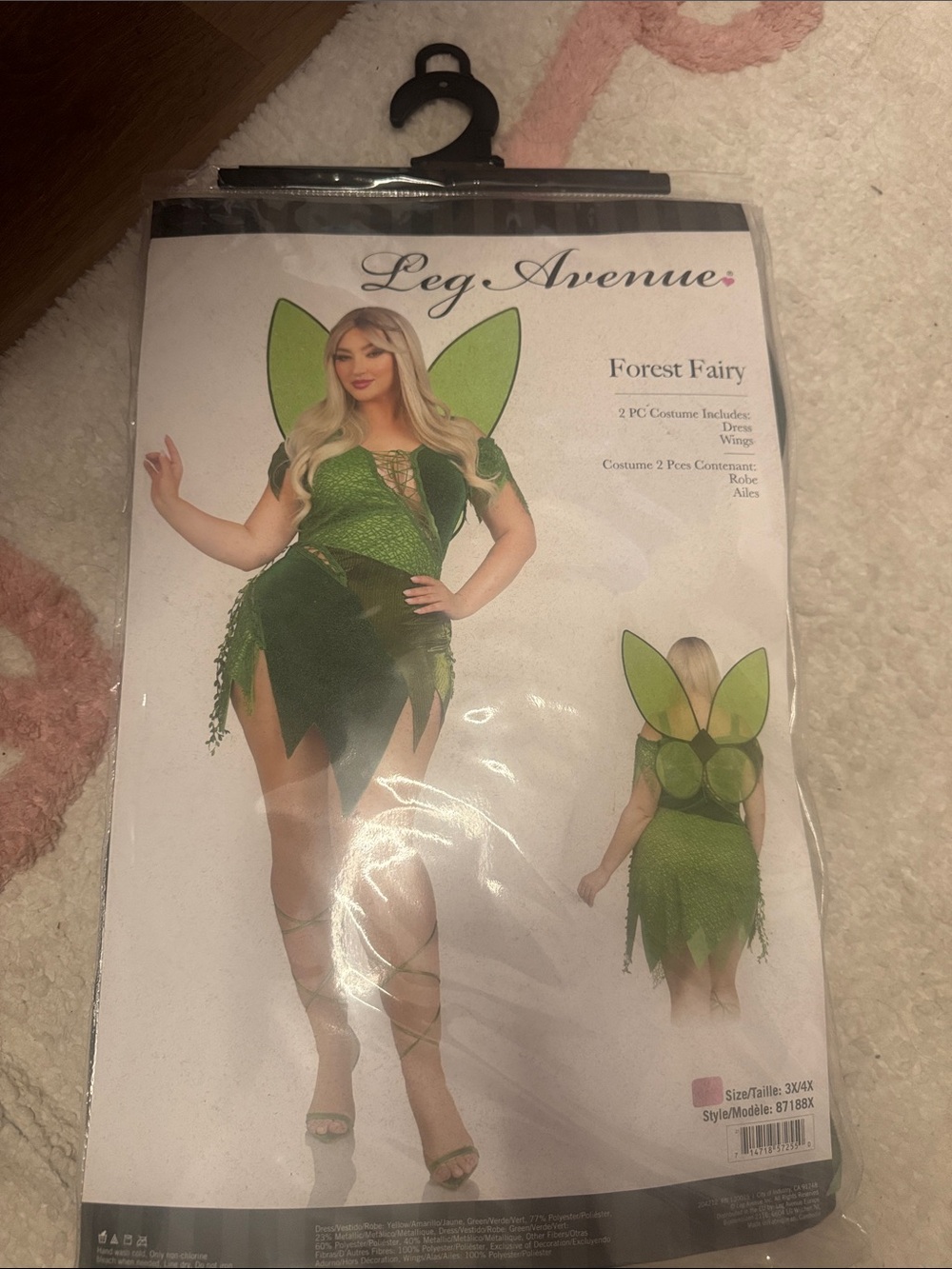 Leg Avenue Green Forest Fairy Kids Costume with Wings